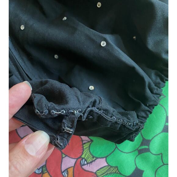 vintage 1940s Black SILVER SEQUIN Majorette COSTUME xs showgirl circus playsuit - Picture 8 of 10